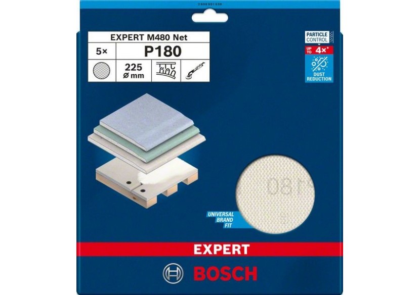 5 Disques abrasifs EXPERT M480 225mm G180 - 2608901638 - Bosch 5 Disques abrasifs EXPERT M480 225mm G180 - 2608901638 - Bosch