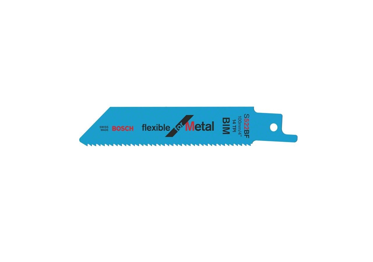 5 Lames scie sabre BIM Flexible Métal 100mm S522BF - 2608656011 - Bosch
