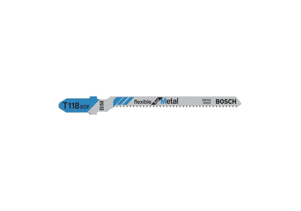 5 Lames scie sauteuse BIM Flexible Métal 83mm  Pas : 1,5mm T118EOF - 2608634237 - Bosch