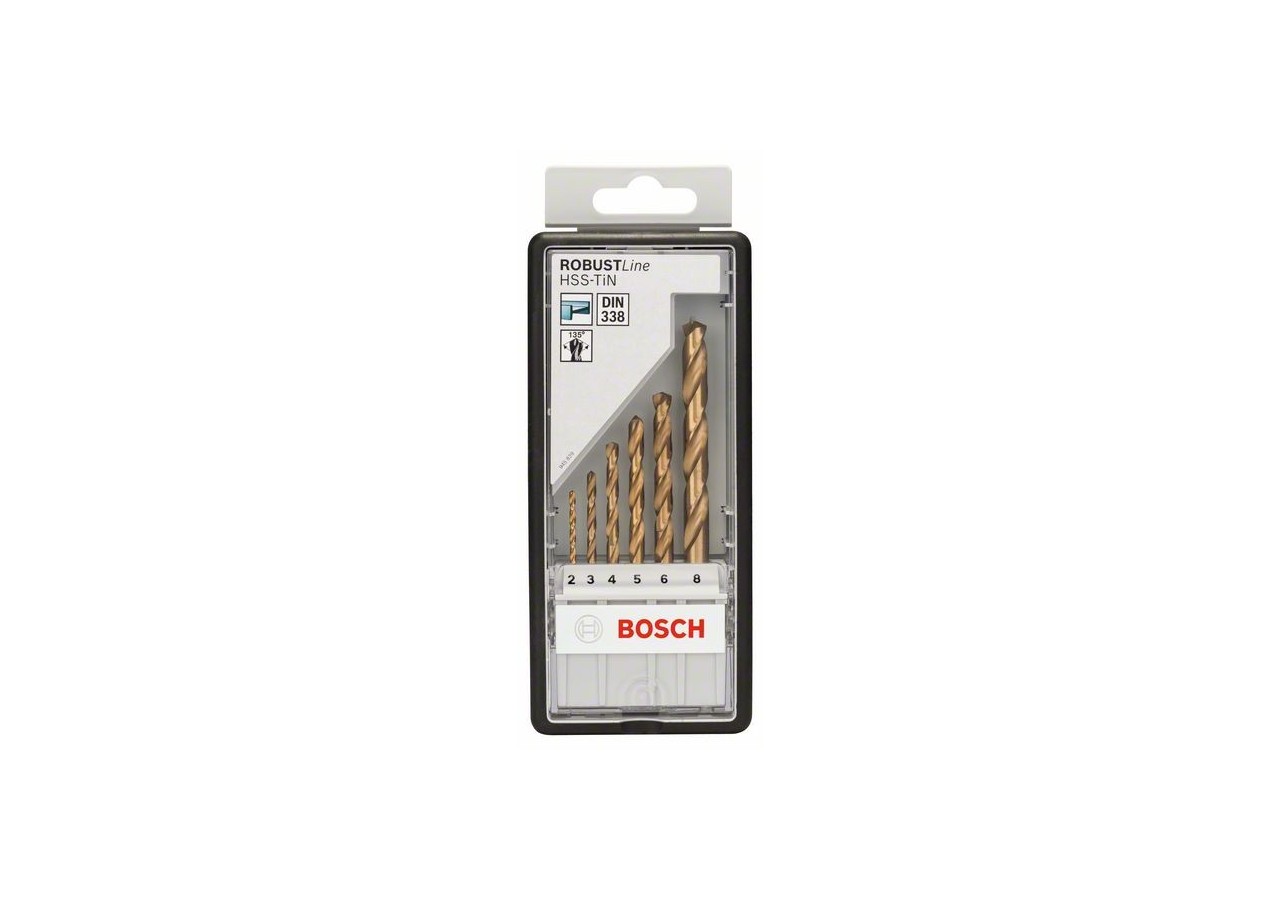6 FORETS METAL HSS-G TIN 135° ROBUS - 2607010530 - Bosch