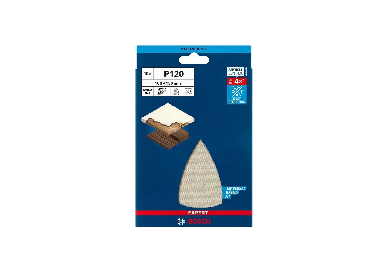 Abrasif réticulé Expert M480 pour ponceuses Delta 100 x 150 mm, G 120 - 2608900727 - Bosch