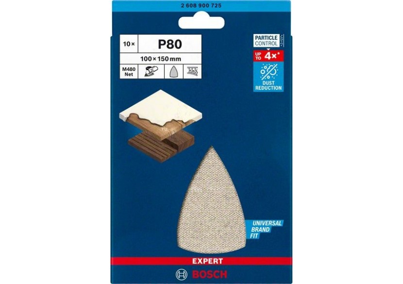 Abrasif réticulé Expert M480 pour ponceuses Delta 100 x 150 mm, G 80 - 2608900725 - Bosch Abrasif réticulé Expert M480 pour ponceuses Delta 100 x 150 mm, G 80 - 2608900725 - Bosch