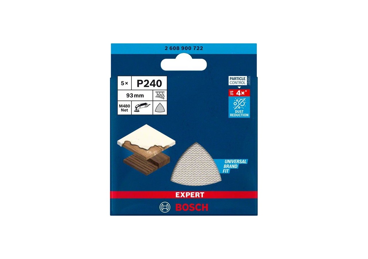 Abrasif réticulé Expert M480 pour ponceuses Delta 93 mm, G 240 - 2608900722 - Bosch