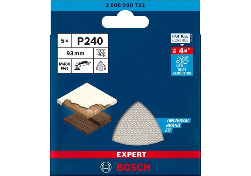 Abrasif réticulé Expert M480 pour ponceuses Delta 93 mm, G 240 - 2608900722 - Bosch Abrasif réticulé Expert M480 pour ponceuses Delta 93 mm, G 240 - 2608900722 - Bosch