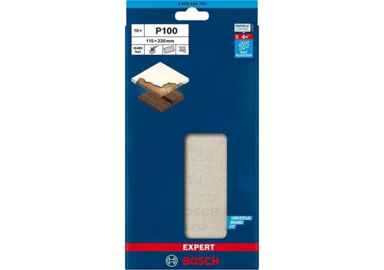 Abrasif réticulé Expert M480 pour ponceuses excentriques 115 x 230 mm, G 100 - 2608900762 - Bosch