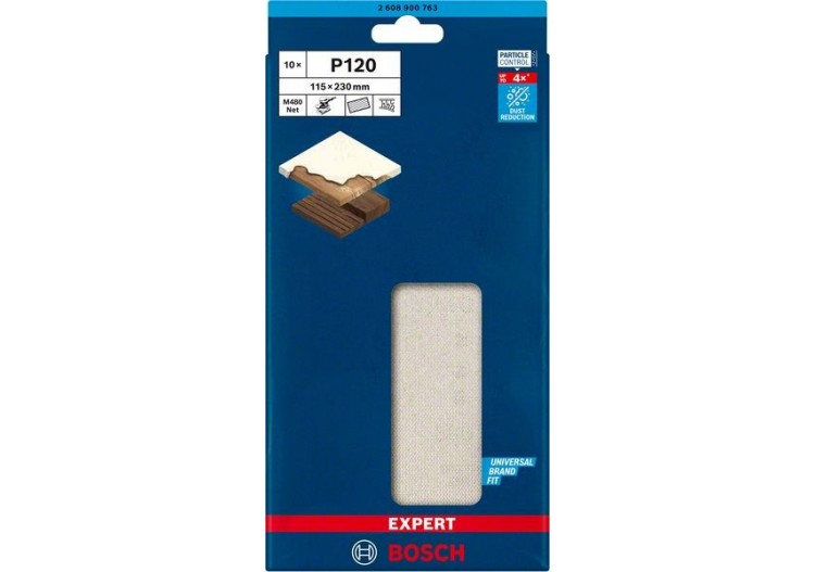 Abrasif réticulé Expert M480 pour ponceuses excentriques 115 x 230 mm, G 120 - 2608900763 - Bosch
