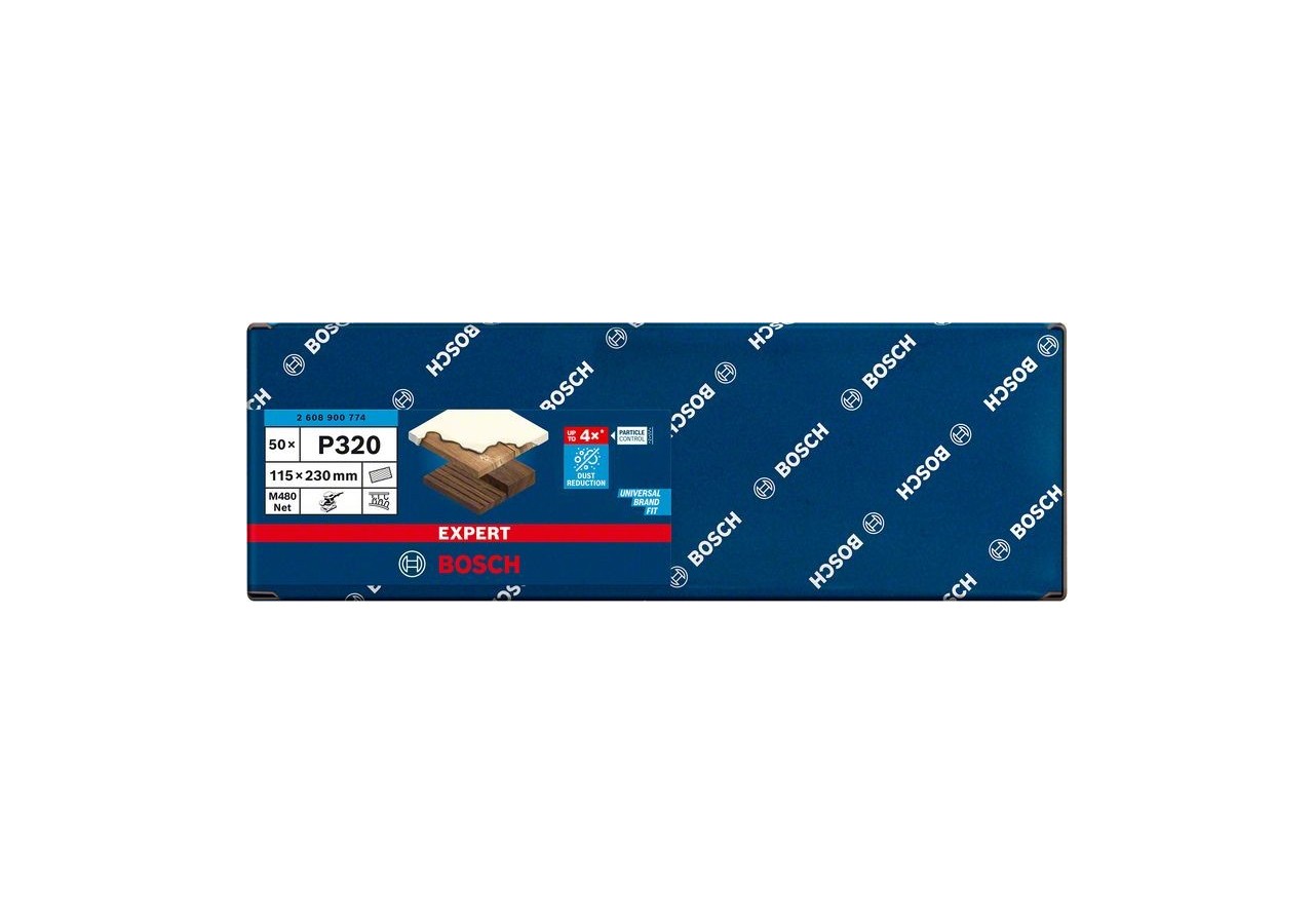 Abrasif réticulé Expert M480 pour ponceuses excentriques 115 x 230 mm, G 320 - 2608900774 - Bosch