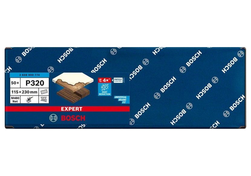 Abrasif réticulé Expert M480 pour ponceuses excentriques 115 x 230 mm, G 320 - 2608900774 - Bosch Abrasif réticulé Expert M480 pour ponceuses excentriques 115 x 230 mm, G 320 - 2608900774 - Bosch