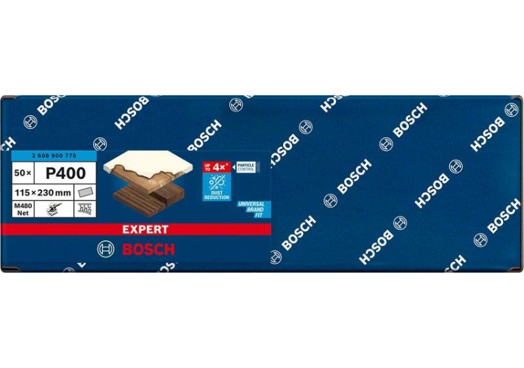 Abrasif réticulé Expert M480 pour ponceuses excentriques 115 x 230 mm, G 400 - 2608900775 - Bosch