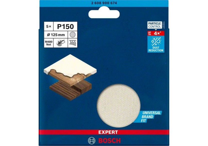 Abrasif réticulé Expert M480 pour ponceuses excentriques 125 mm, G 150 5 pces - 2608900674 - Bosch Abrasif réticulé Expert M480 pour ponceuses excentriques 125 mm, G 150 5 pces - 2608900674 - Bosch