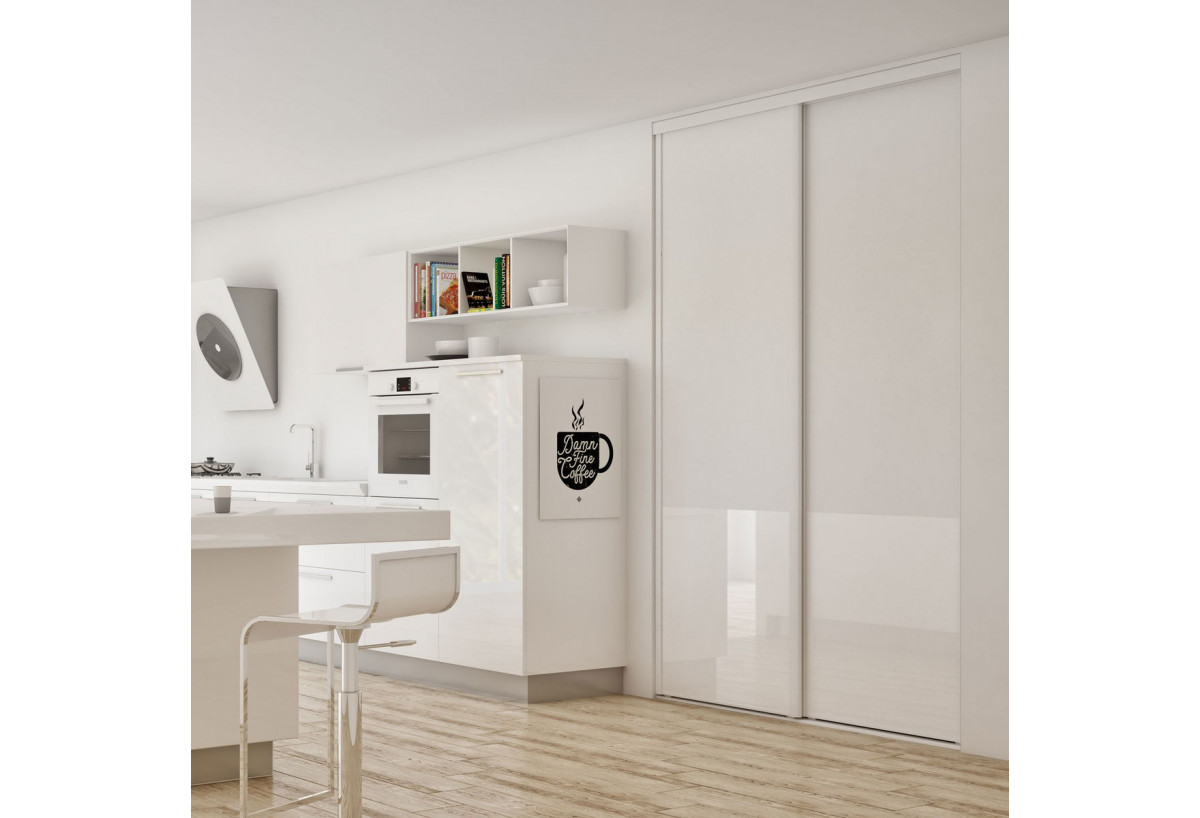 Façade de placard coulissante 2 portes Pacifique blanc - Kazed : Confort'Mat