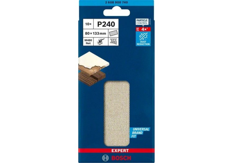 Abrasif réticulé Expert M480 pour ponceuses excentriques 80 x 133 mm, G 240 - 2608900740 - Bosch 2