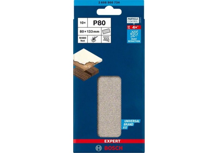 Abrasif réticulé Expert M480 pour ponceuses excentriques 80 x 133 mm, G 80 - 2608900734 - Bosch 2