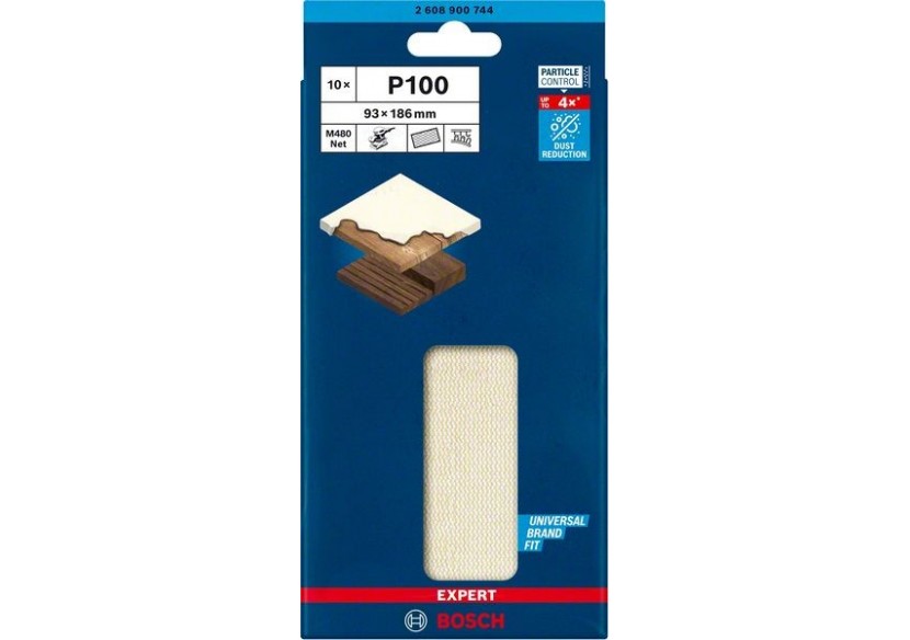 Abrasif réticulé Expert M480 pour ponceuses excentriques 93 x 186 mm, G 100 - 2608900744 - Bosch Abrasif réticulé Expert M480 pour ponceuses excentriques 93 x 186 mm, G 100 - 2608900744 - Bosch