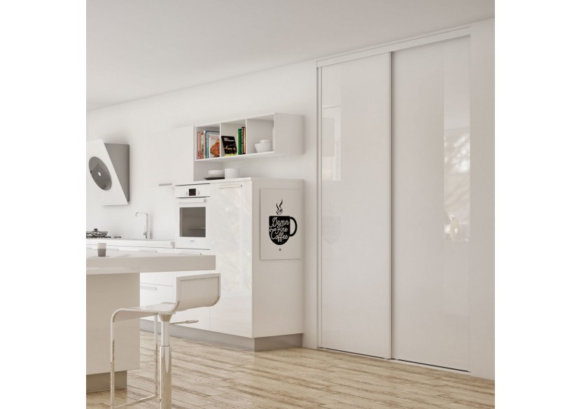 Façade de placard coulissante 2 portes Pacifique blanc - Kazed : Confort'Mat