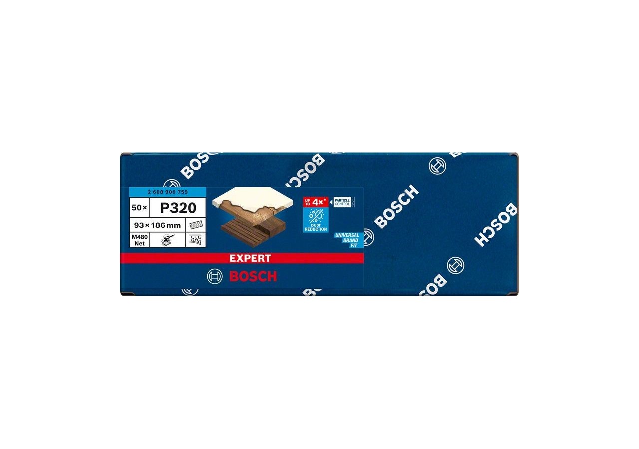 Abrasif réticulé Expert M480 pour ponceuses excentriques 93 x 186 mm, G 320 - 2608900759 - Bosch