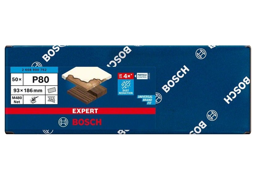 Abrasif réticulé Expert M480 pour ponceuses excentriques 93 x 186 mm, G 80 - 2608900752 - Bosch Abrasif réticulé Expert M480 pour ponceuses excentriques 93 x 186 mm, G 80 - 2608900752 - Bosch