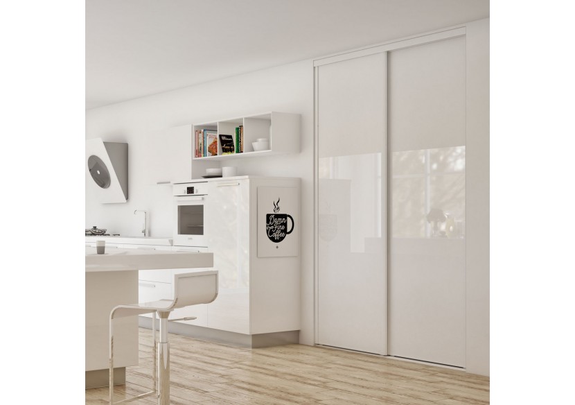 Façade de placard coulissante 2 portes Pacifique blanc - Kazed : Confort'Mat