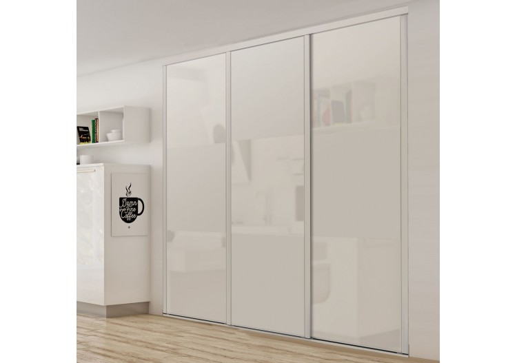 Façade de placard coulissante 3 portes Pacifique blanc - Kazed : Confort'Mat 2