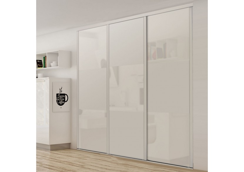Façade de placard coulissante 3 portes Pacifique blanc - Kazed : Confort'Mat