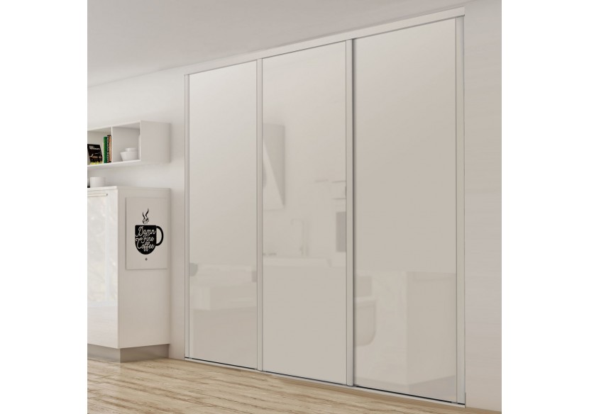Façade de placard coulissante 3 portes Pacifique blanc - Kazed : Confort'Mat