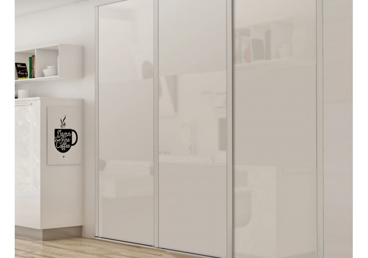 Façade de placard coulissante 3 portes Pacifique blanc - Kazed : Confort'Mat