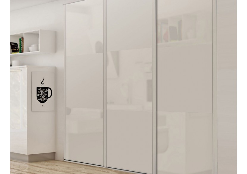 Façade de placard coulissante 3 portes Pacifique blanc - Kazed : Confort'Mat