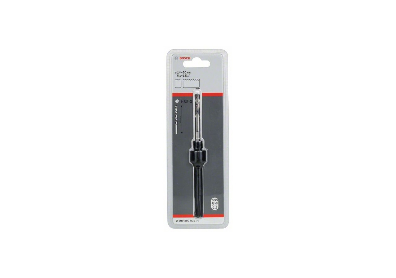 Adaptateur Vissée SDS Plus pour trépans Ø14-30mm + foret de centrage HSS-G - 2609390035 - Bosch