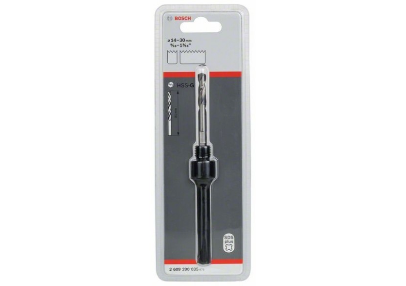Adaptateur Vissée SDS Plus pour trépans Ø14-30mm + foret de centrage HSS-G - 2609390035 - Bosch Adaptateur Vissée SDS Plus pour trépans Ø14-30mm + foret de centrage HSS-G - 2609390035 - Bosch