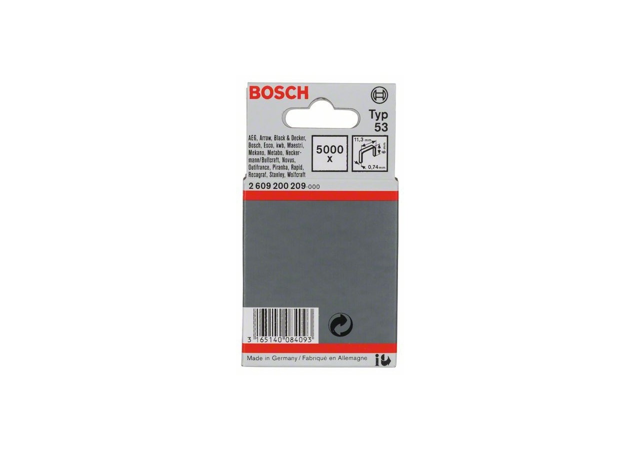 Agrafe à fil fin de type 53 11,4 x 0,74 x 6 mm - 2609200209 - Bosch