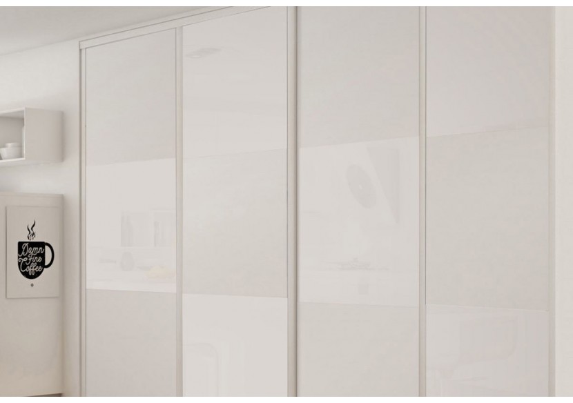 Façade de placard coulissante 4 portes Pacifique blanc - Kazed : Confort'Mat