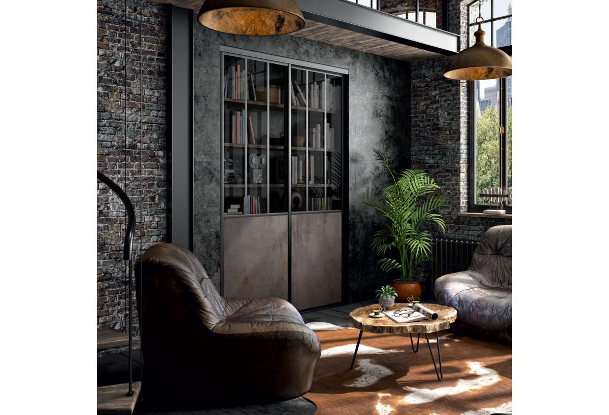 Façade de placard coulissante 2 portes Factory - Kazed : Confort'Mat