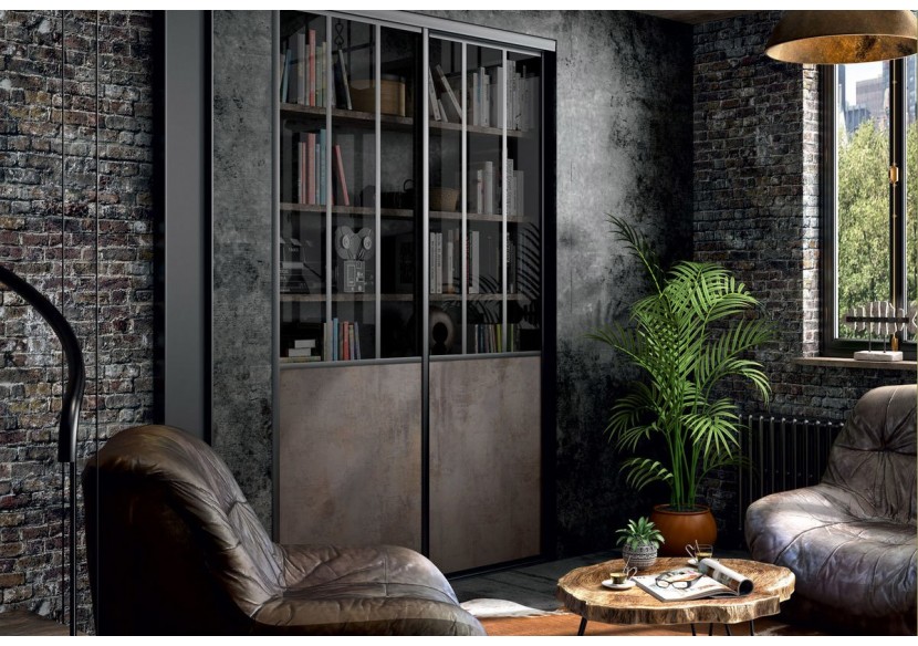 Façade de placard coulissante 2 portes Factory - Kazed : Confort'Mat