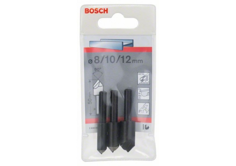 Assortiment de fraises coniques à lamer, queue cylindrique - 2608596667 - Bosch