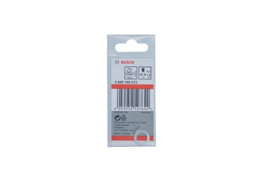 Bague de réduction 15x10x0,55 mm. Epaisseur du corps de lame de 0,7mm à 1mm - 2600100372 - Bosch Bague de réduction 15x10x0,55 mm. Epaisseur du corps de lame de 0,7mm à 1mm - 2600100372 - Bosch