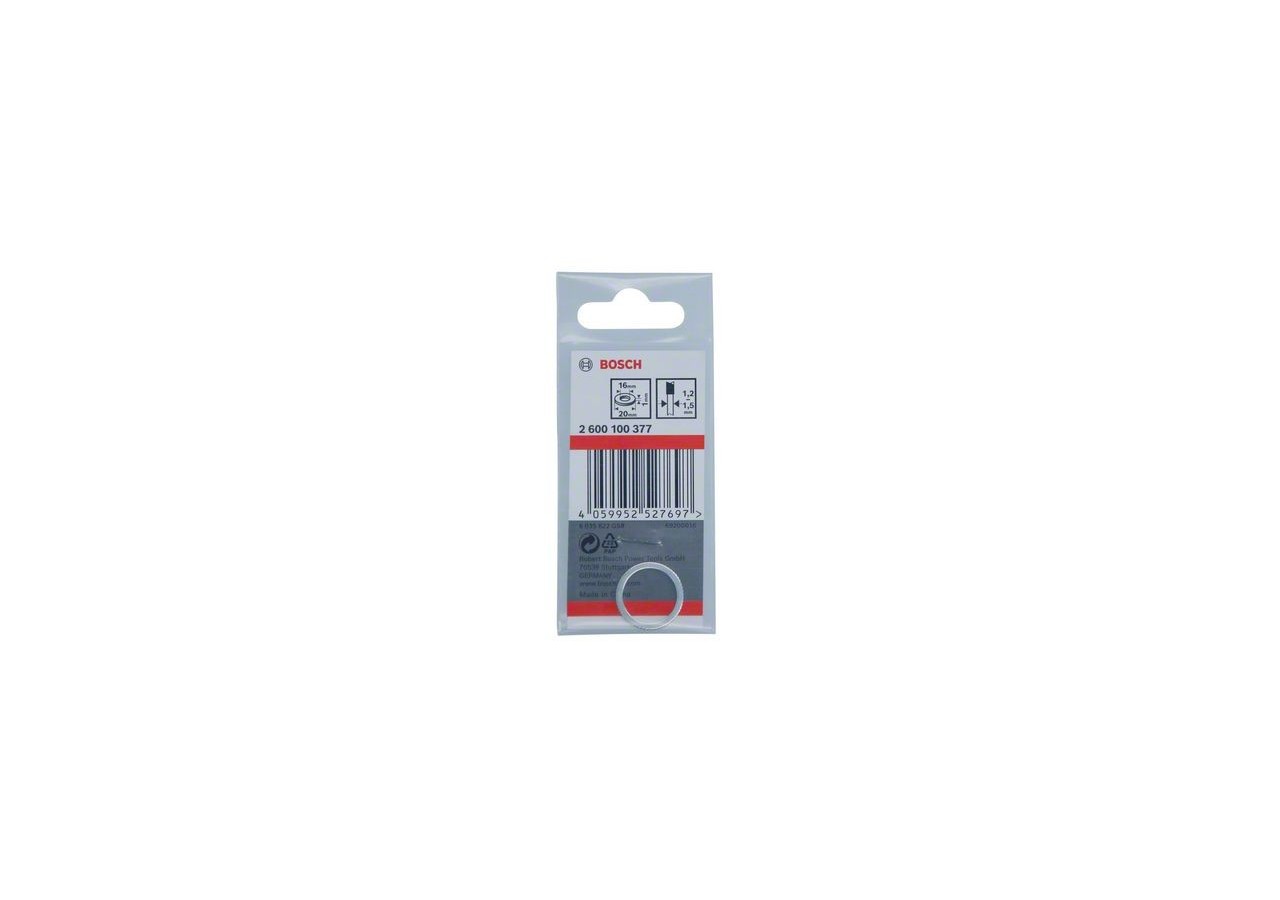 Bague de réduction 20x16x1 mm. Epaisseur du corps de lame de 1,2mm à 1,5mm - 2600100377 - Bosch