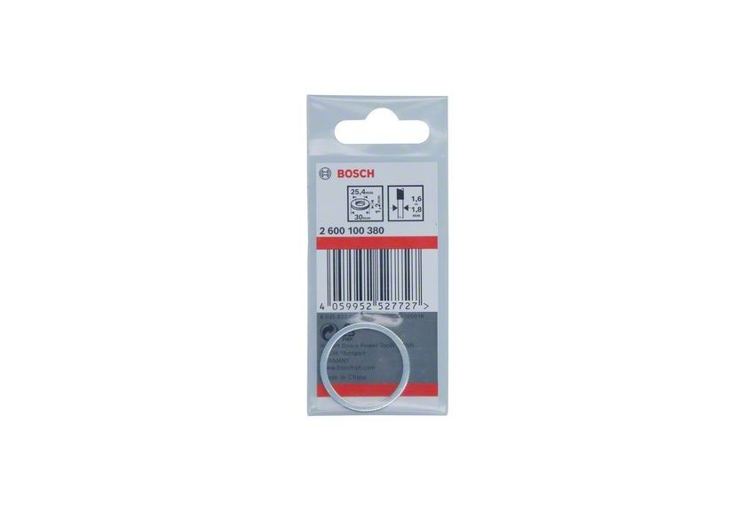 Bague de réduction 30x25,4x 1,2 mm. Epaisseur du corps de lame de 1,6mm à 1,8mm - 2600100380 - Bosch Bague de réduction 30x25,4x 1,2 mm. Epaisseur du corps de lame de 1,6mm à 1,8mm - 2600100380 - Bosch