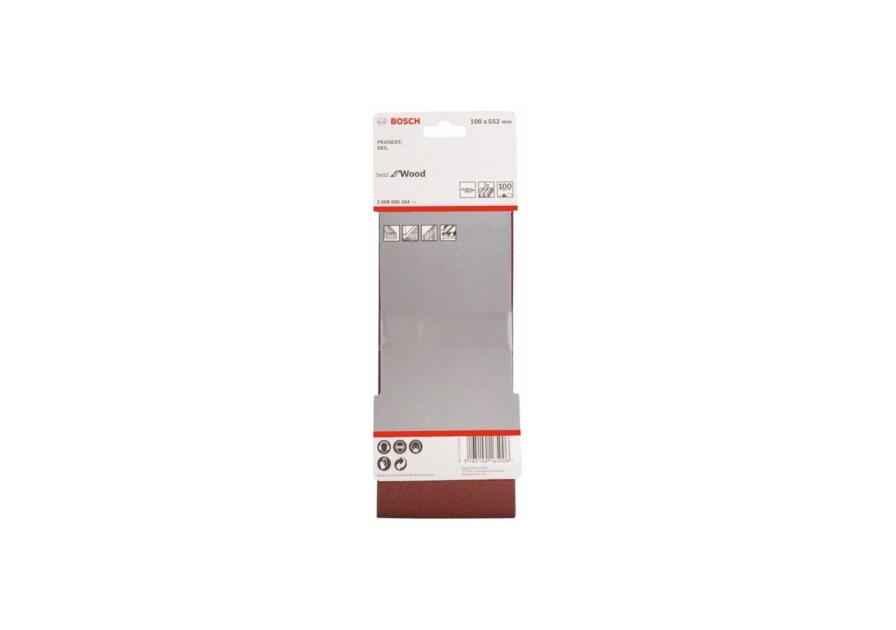 Bande abrasive X440, kit de 3 pièces 100 x 552 mm, 100 Pack de 3 - 2608606164 - Bosch