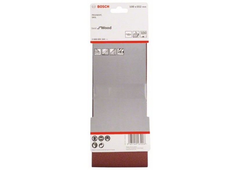 Bande abrasive X440, kit de 3 pièces 100 x 552 mm, 100 Pack de 3 - 2608606164 - Bosch Bande abrasive X440, kit de 3 pièces 100 x 552 mm, 100 Pack de 3 - 2608606164 - Bosch