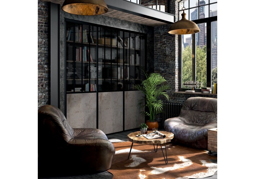 Façade de placard coulissante 3 portes Factory - Kazed : Confort'Mat