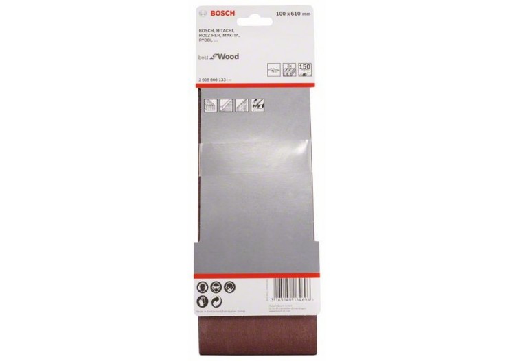 Bande abrasive X440, kit de 3 pièces 100 x 610 mm, 150 Pack de 3 - 2608606133 - Bosch 2