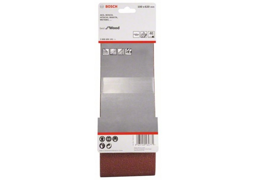 Bande abrasive X440, kit de 3 pièces 100 x 620 mm, 40 Pack de 3 - 2608606141 - Bosch Bande abrasive X440, kit de 3 pièces 100 x 620 mm, 40 Pack de 3 - 2608606141 - Bosch