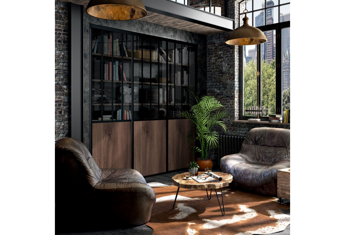 Façade de placard coulissante 3 portes Factory - Kazed : Confort'Mat