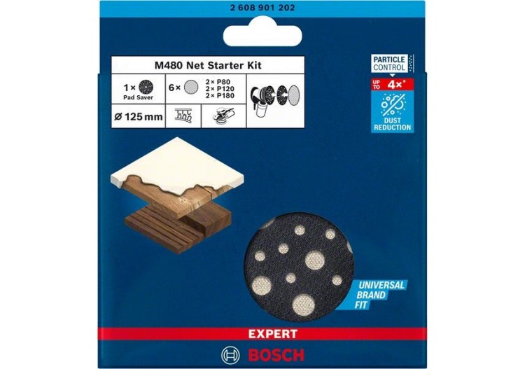 Boîte d'abrasifs réticulés Expert M480 125 mm 7 pces - 2608901202 - Bosch
