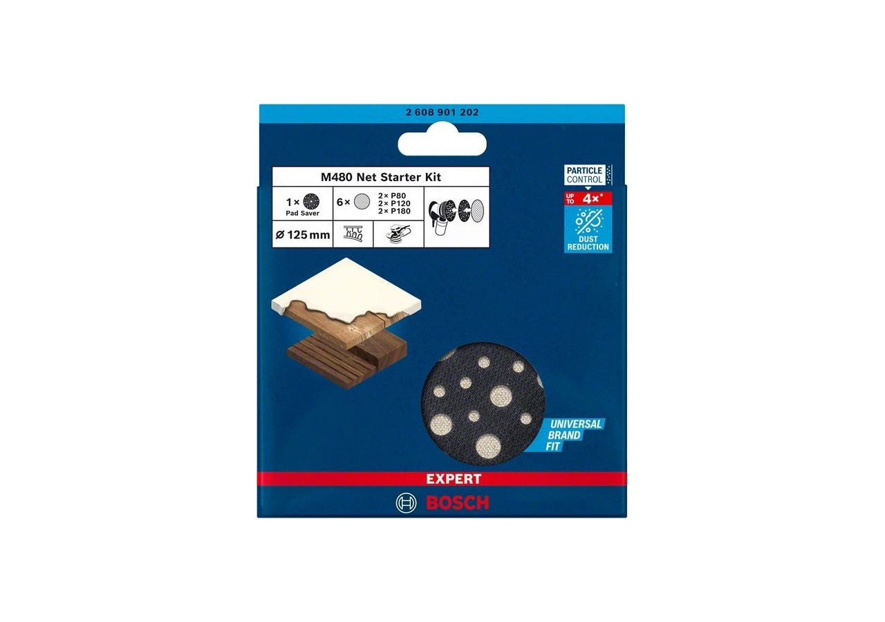 Boîte d'abrasifs réticulés Expert M480 125 mm 7 pces - 2608901202 - Bosch