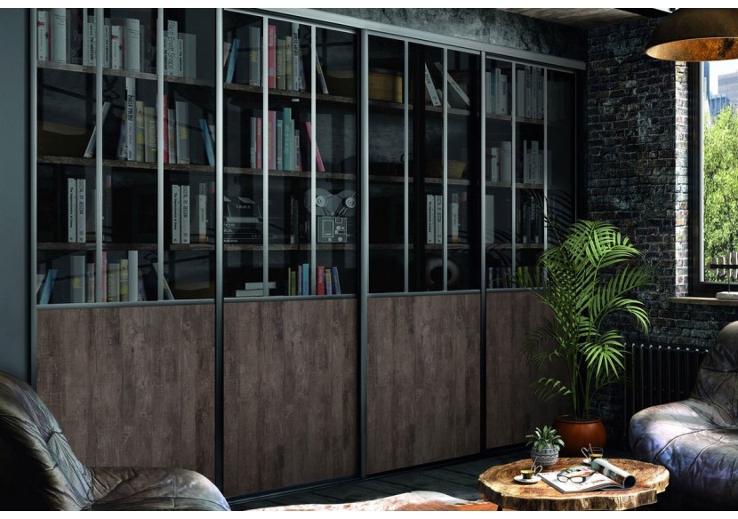 Façade de placard coulissante 4 portes Factory - Kazed : Confort'Mat