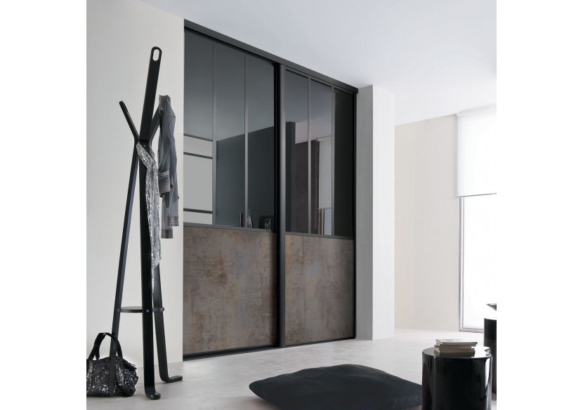 Façade de placard coulissante 2 portes City - Kazed : Confort'Mat