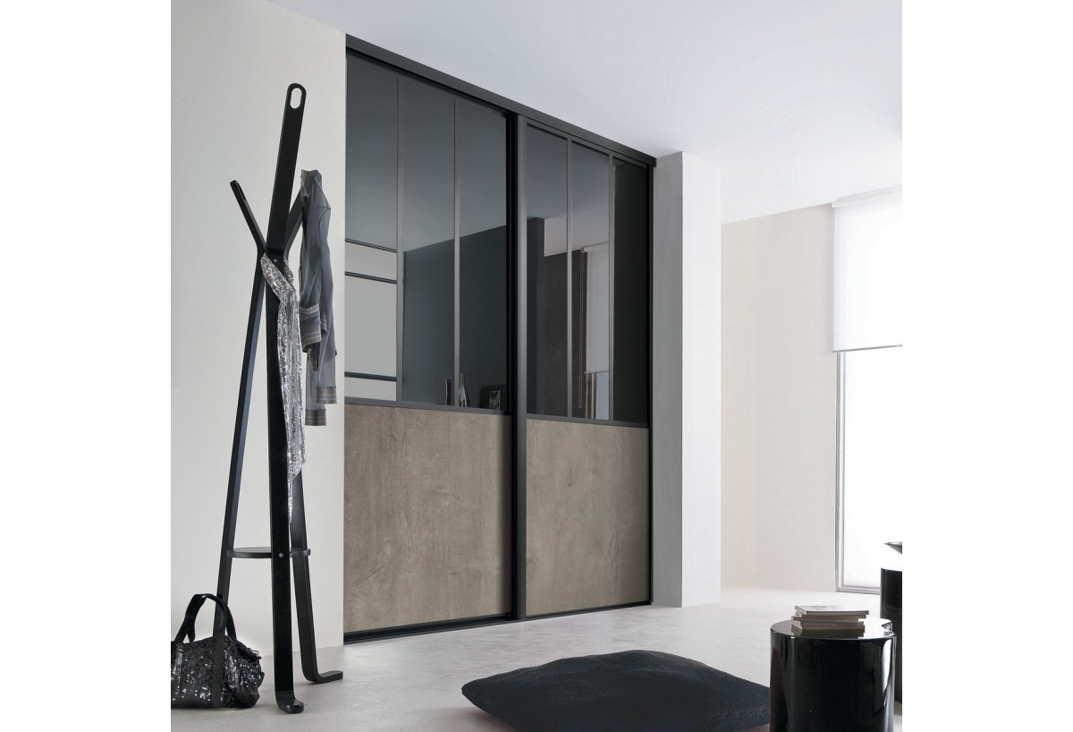 Façade de placard coulissante 2 portes City - Kazed : Confort'Mat