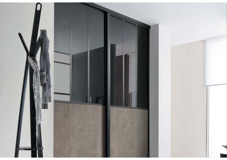 Façade de placard coulissante 2 portes City - Kazed : Confort'Mat