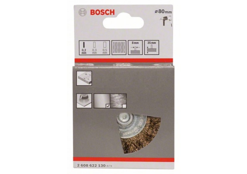 Brosse circulaire, à fils laitonnés 0,2mm diamètre 80 mm - 2608622130 - Bosch